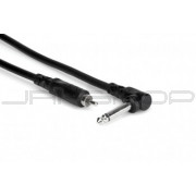 Hosa CPR-115R Unbalanced Interconnect, Right-angle 1/4 in TS to RCA, 15 ft