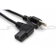 Hosa PWC-141R Power Cord, Right-angle IEC C13 to NEMA 5-15P, 1 ft