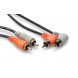 Hosa CRA-201R Stereo Interconnect, Dual RCA to Dual Right-angle RCA, 1 m