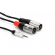 Hosa HMX-003Y Pro Stereo Breakout, REAN 3.5 mm TRS to Dual XLR3M, 3 ft