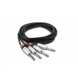 Hosa HSS-015X2 Pro Stereo Interconnect, Dual REAN 1/4 in TRS to Same, 15 ft